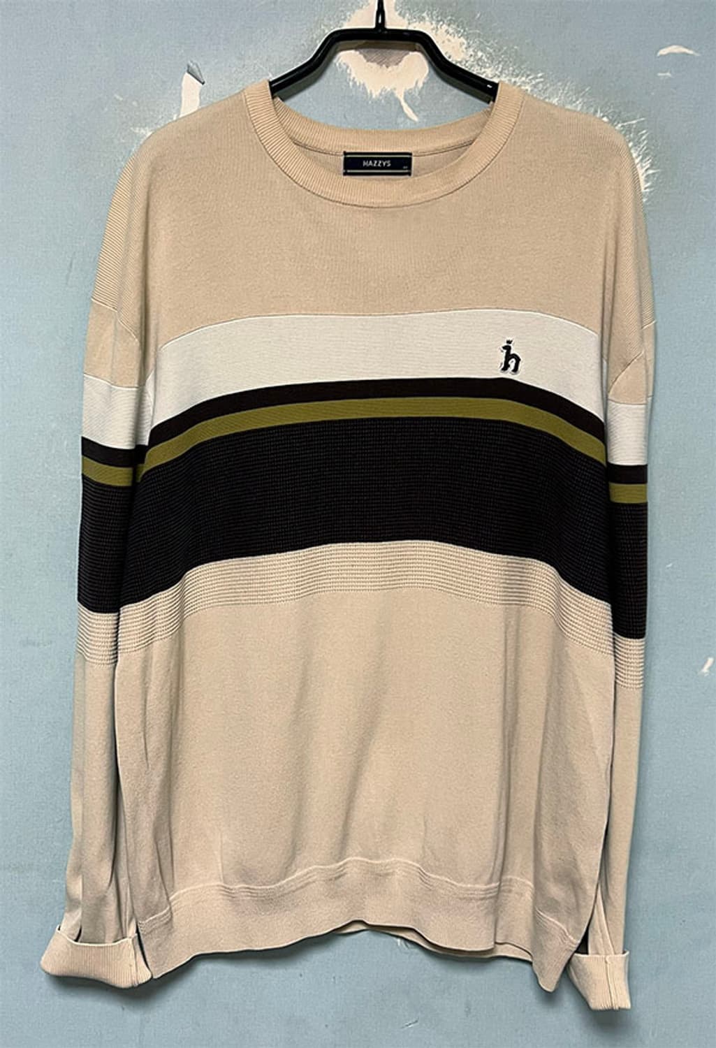 헤지스 컬러배색 남자 면니트 춘추 XL 105 상품이미지1