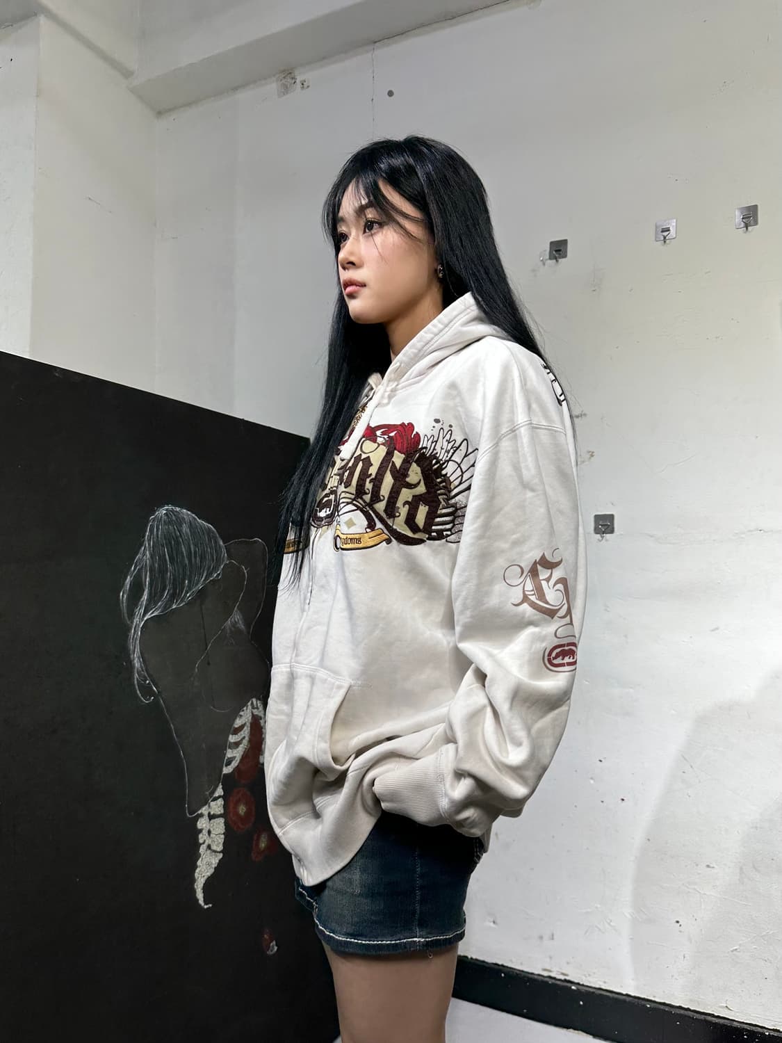 Jpn 일본빈티지 90s 에코 언리미티드 오리엔탈 펑크 빅사이즈 집업 상품이미지5