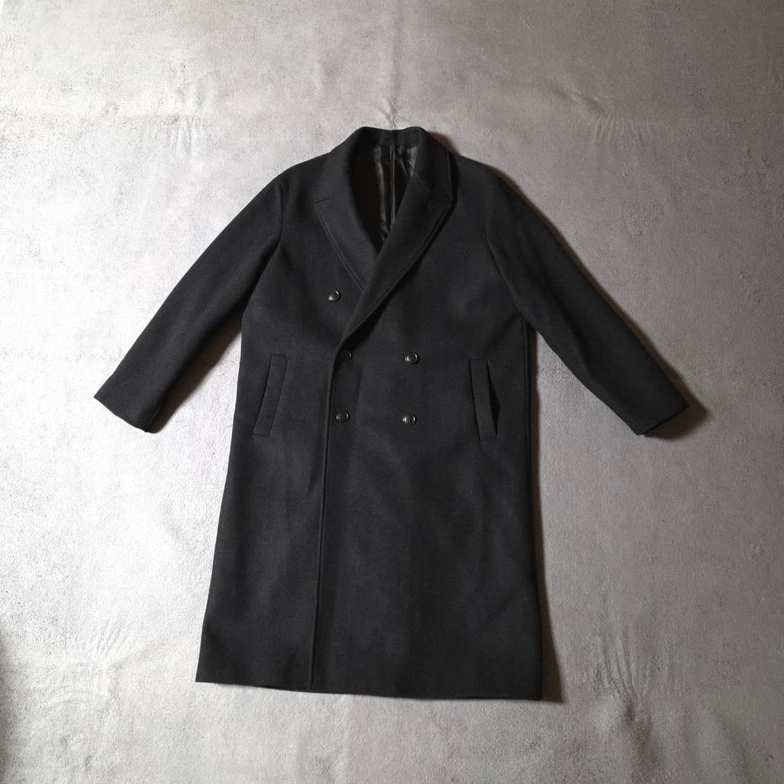 쿠어 MTR 오버핏 더블 롱 코트 L 블랙 상품이미지3