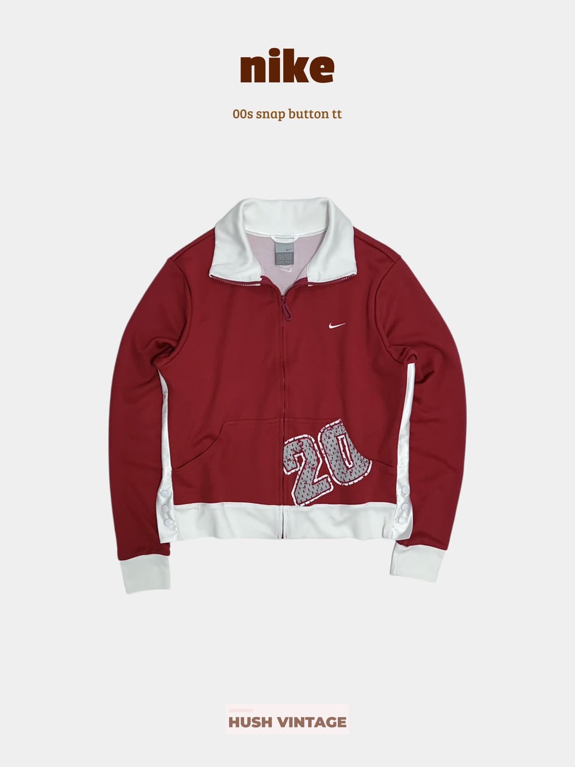 나이키 00s 스우시 사이드버튼 흰빨 져지 트랙탑 상품이미지1