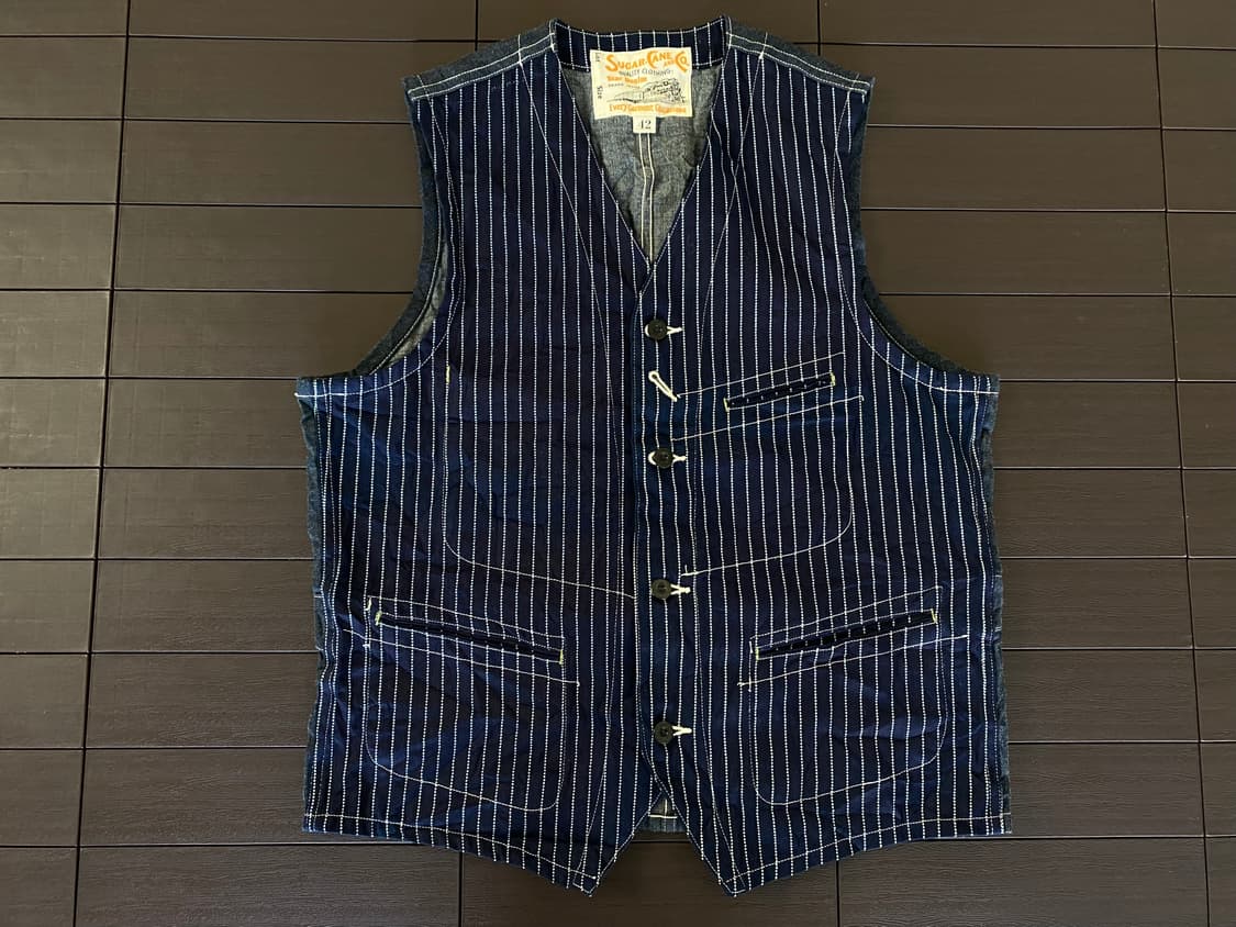 (42) 슈가케인 와바시 9oz 워크 데님 베스트 상품이미지1