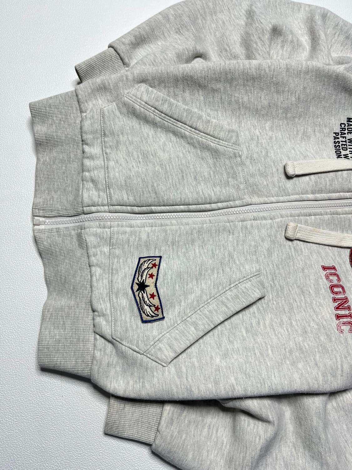 지프 양털안감 패치 후드집업 상품이미지3