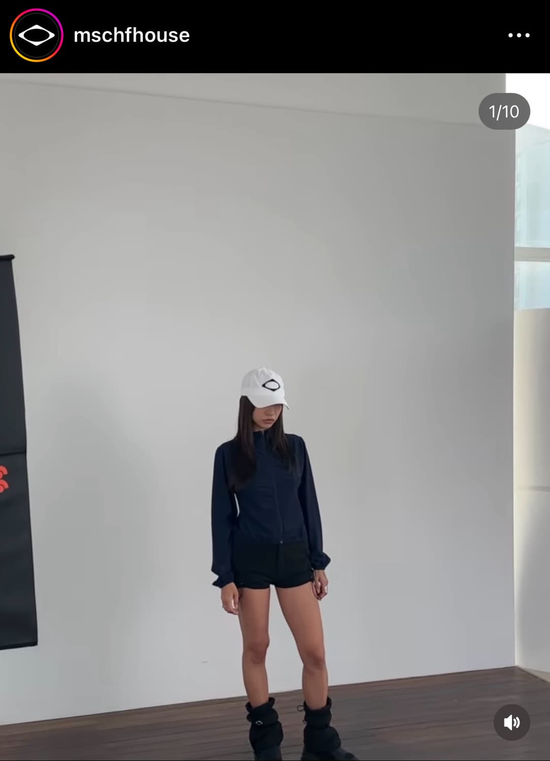 미스치프 후드 와플 집업 navy / S 상품이미지4