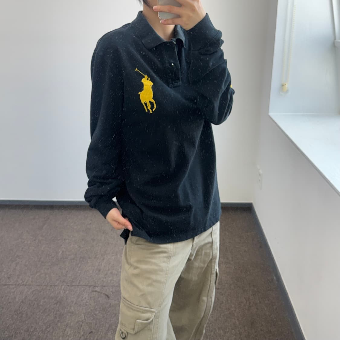 Polo 폴로 옐로우 빅포니 블랙 카라티 상품이미지2