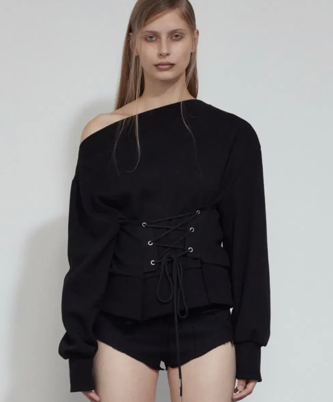 보헤미안서울 코르셋 스웻 셔츠 택 달린 새상품 판매 블랙 상품이미지1