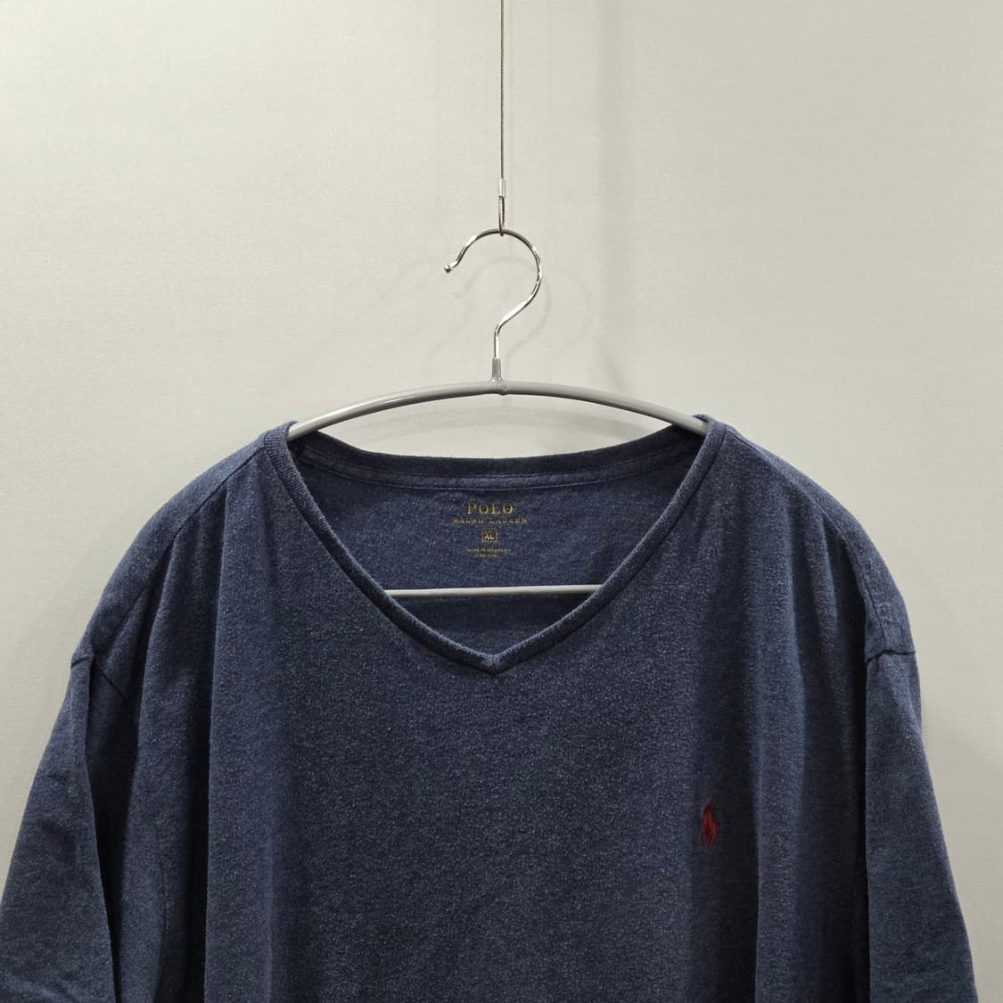 폴로랄프로렌 코튼 브이넥 반팔티 빈티지블루 XL  상품이미지2