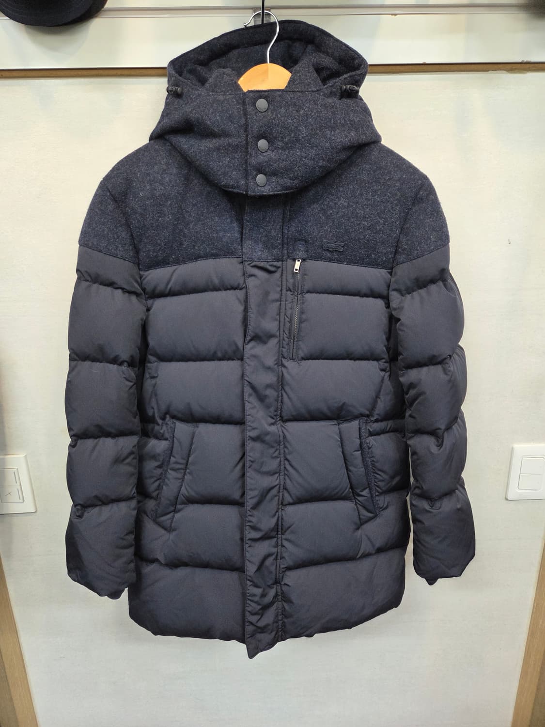 라코스테 덕다운 울 후드 패딩자켓 m 상품이미지1