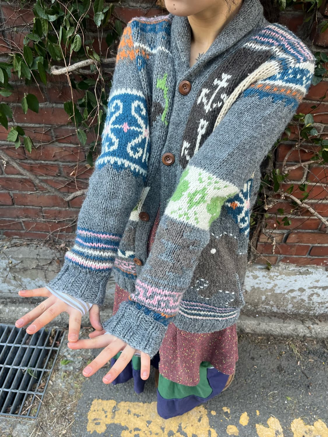 일본 무드 뜨개질 니트 가디건 상품이미지3