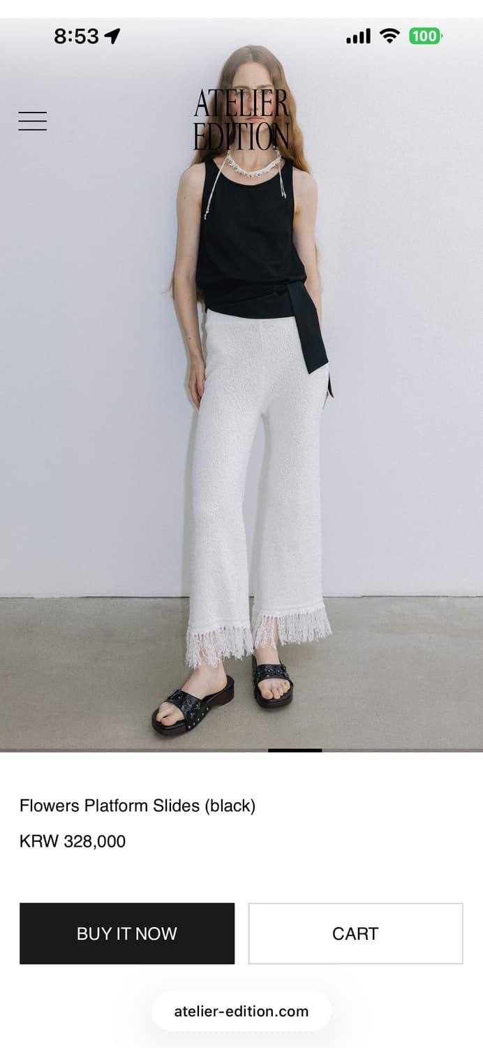 아뜰리에 에디션 Flowers Platform Slides (black) 상품이미지5