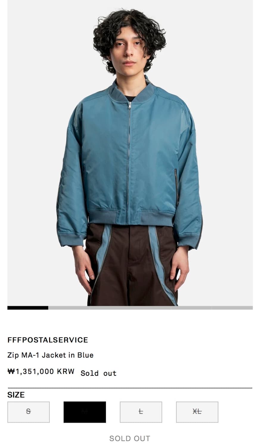 [3]fffpostalservice blue zip ma-1 봄버 자켓 상품이미지4