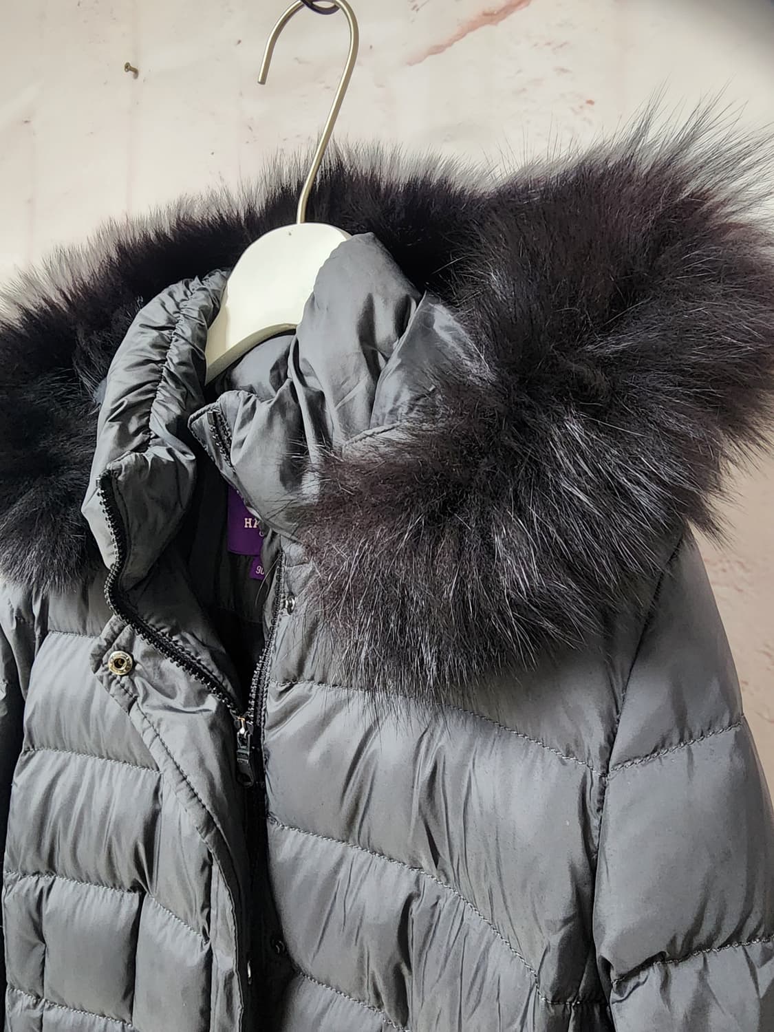 헤지스 폭스퍼 후드 롱 패딩 상품이미지3