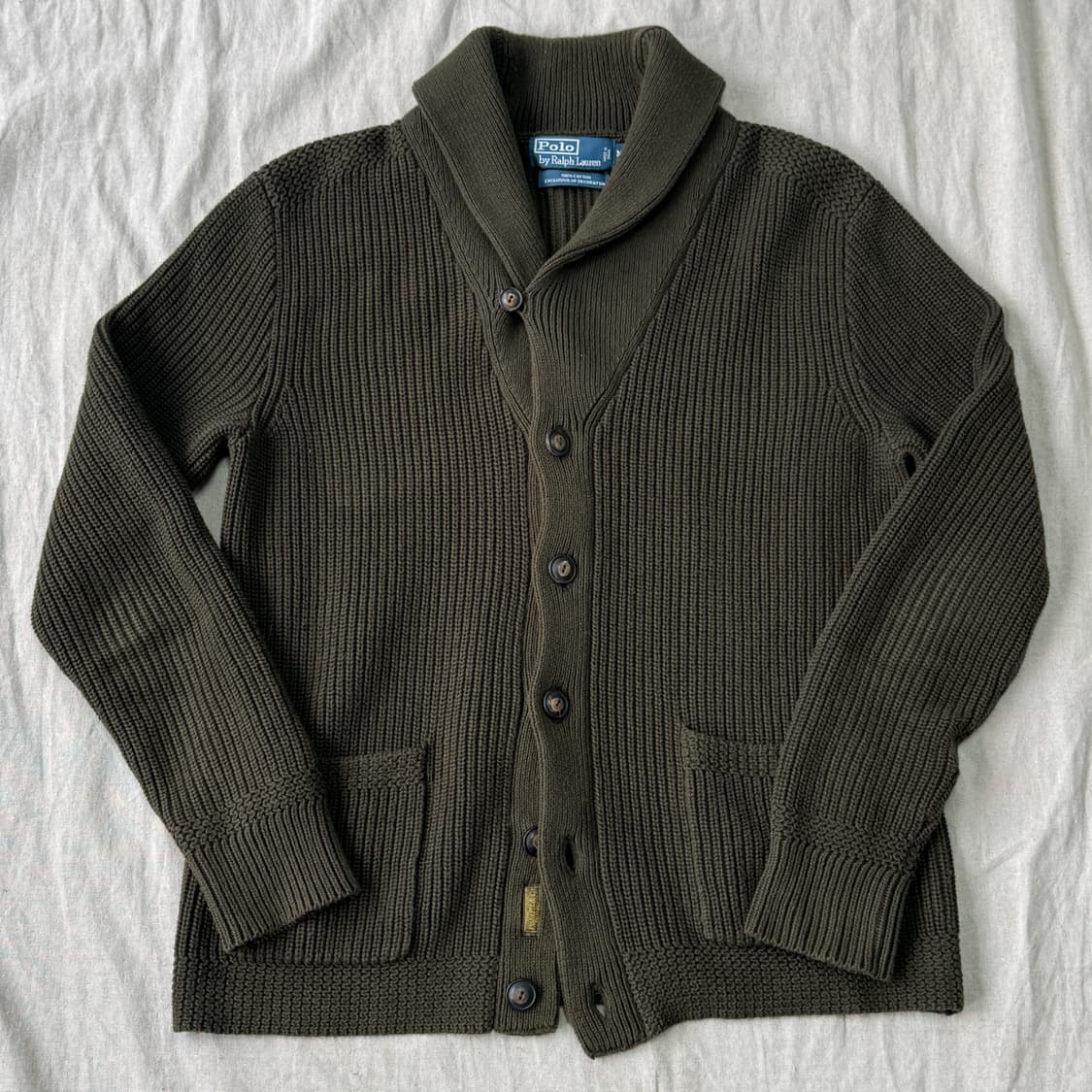 폴로랄프로렌 카키 숄카라 가디건 M 상품이미지1