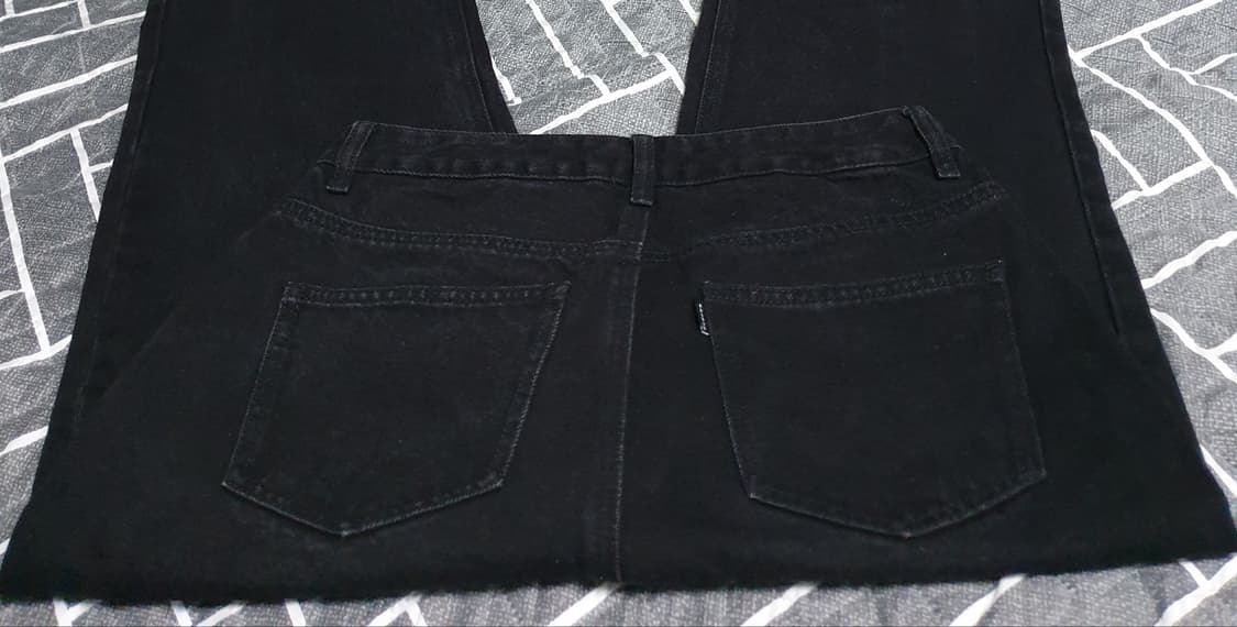 토피 세미와이드 데님팬츠 흑청 (M) 상품이미지3