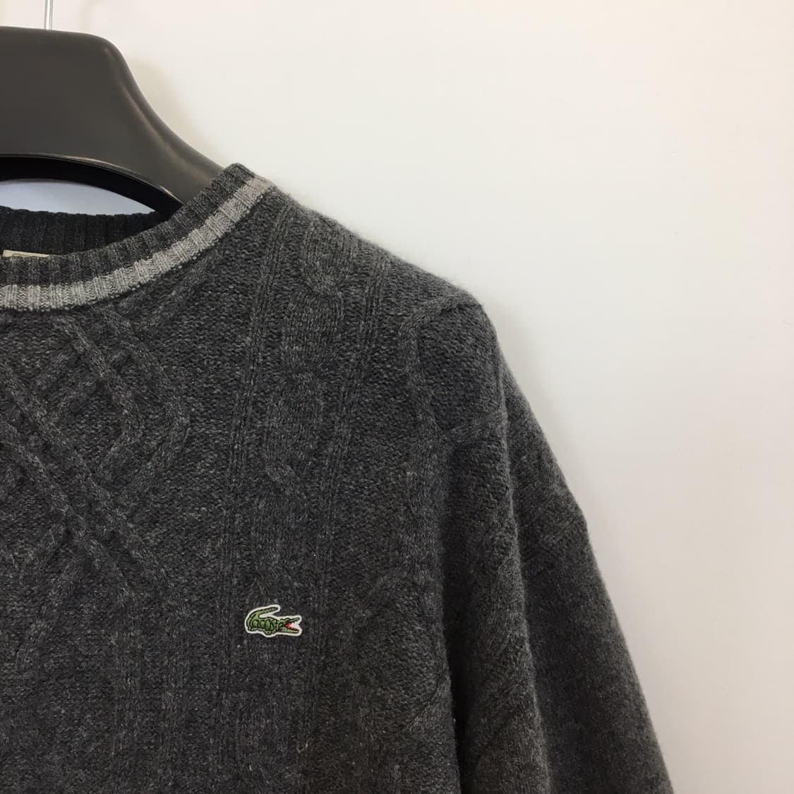 라코스테 패치로고 울 케이블 니트 105  상품이미지2