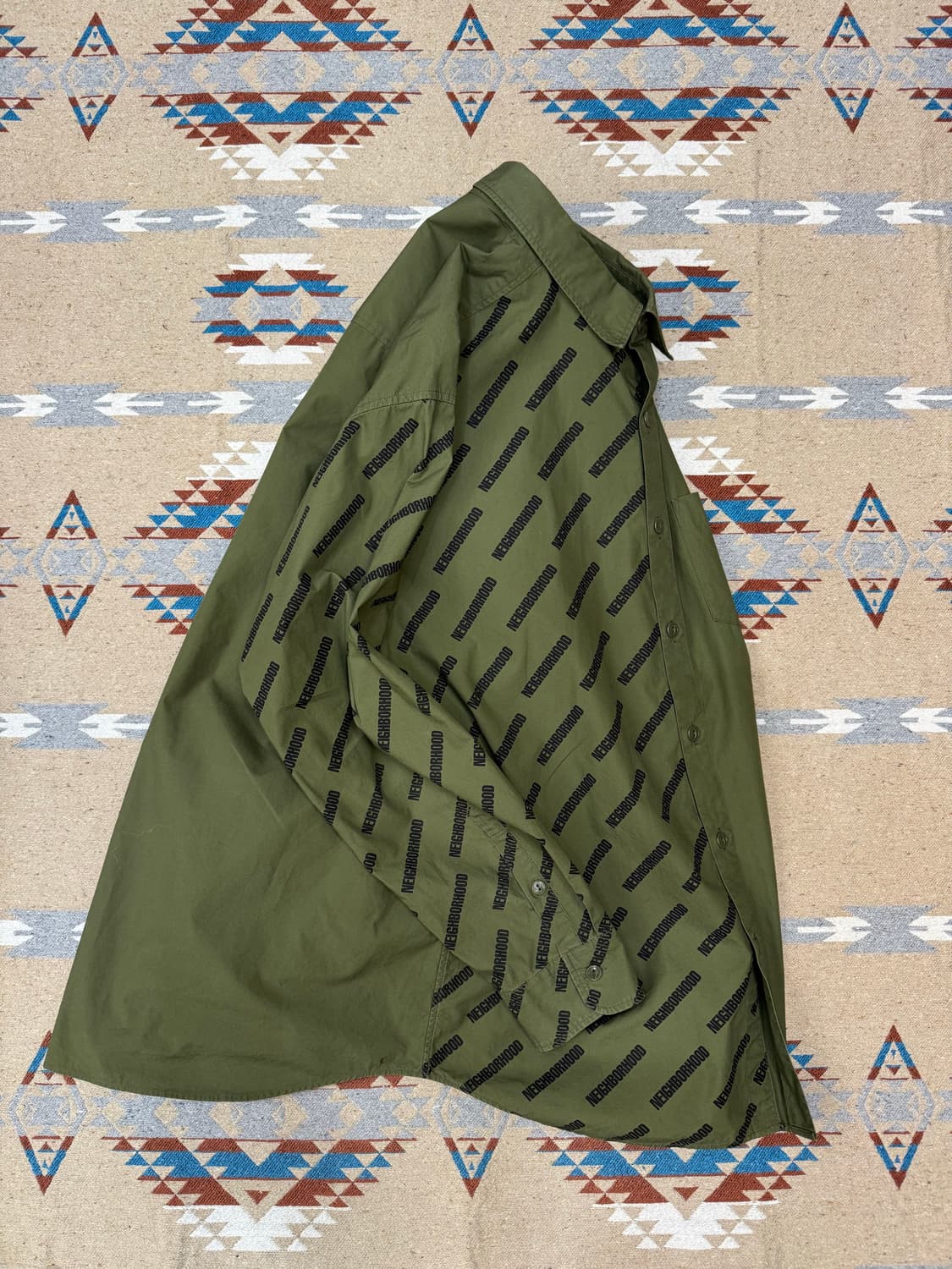 [M] 네이버후드 2FACE C 셔츠 카키  상품이미지7