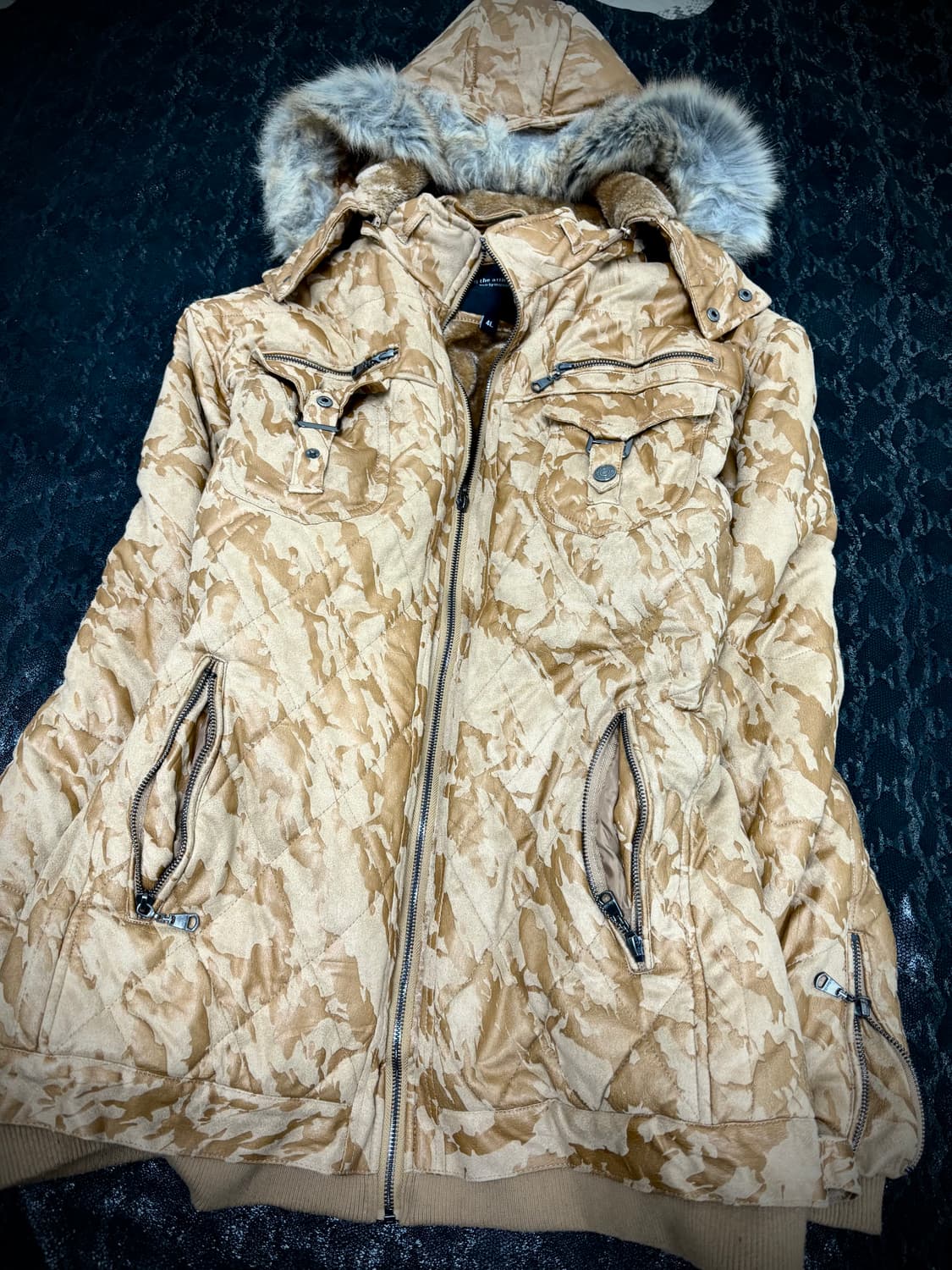 00’s Camo Pattern Over-Fit Fur Hoodie Ja 상품이미지4
