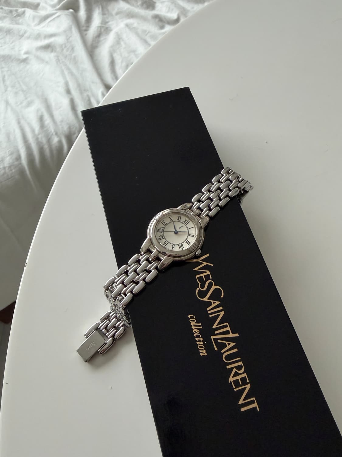 [YSL] Round blue hands metal watch 상품이미지2