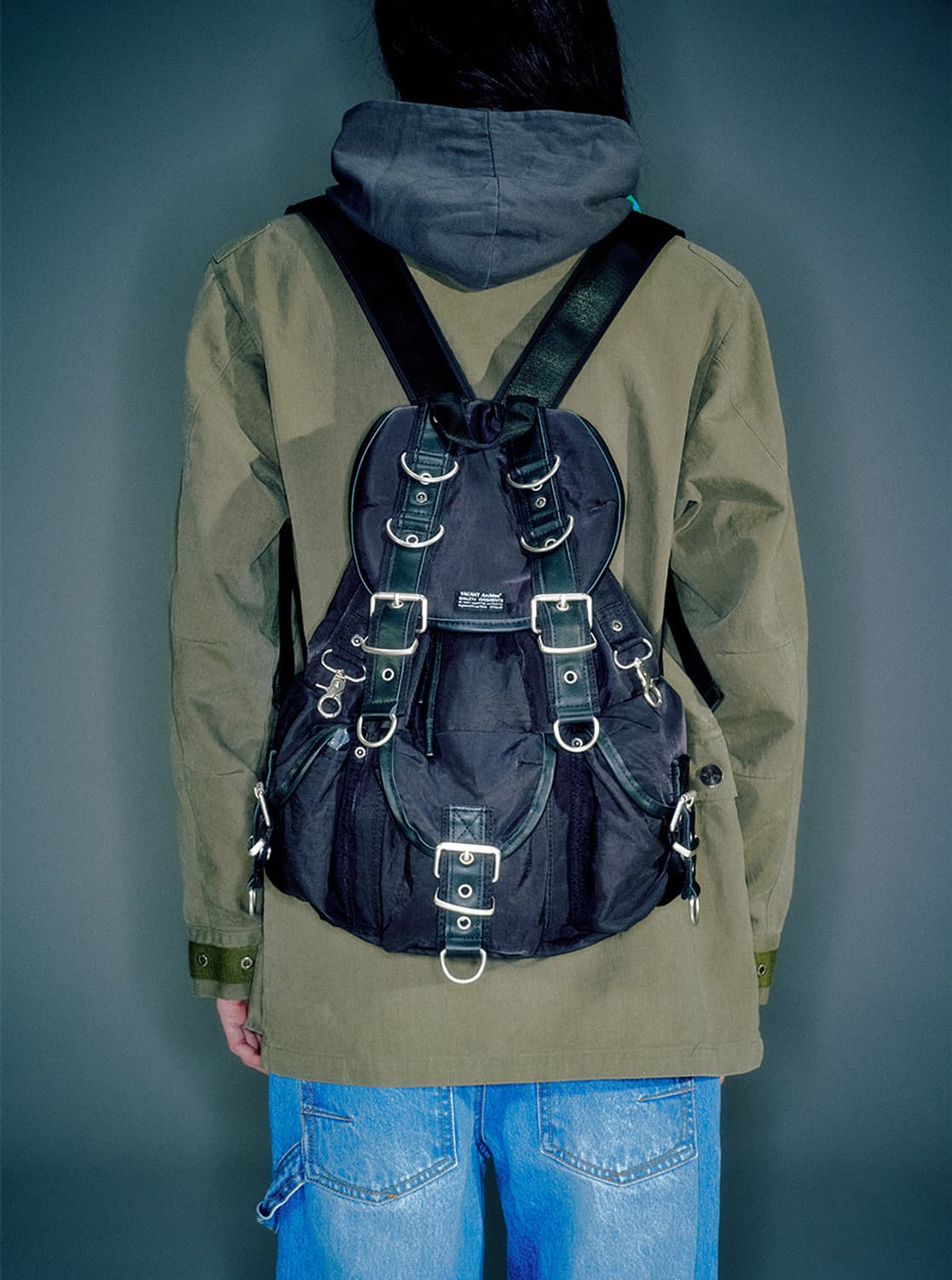 베이컨트 아카이브 포포 스트랩 백팩 블랙 (새상품) 상품이미지9