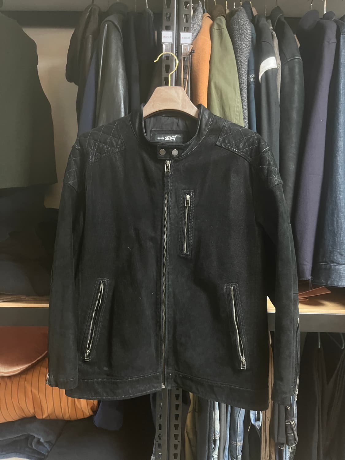 블랙리벳 gI스웨이드레더 바이커 자켓 상품이미지1