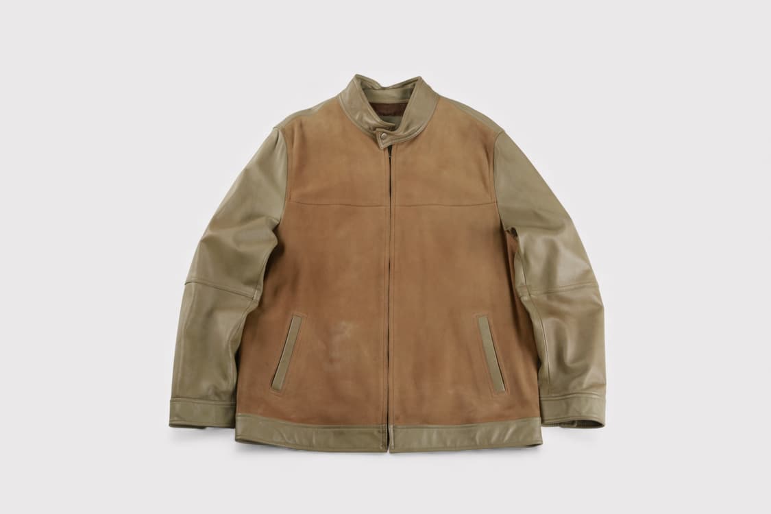 [XL] 빈티지 양가죽/염소가죽 스웨이드 싱글라이더 자켓 상품이미지1