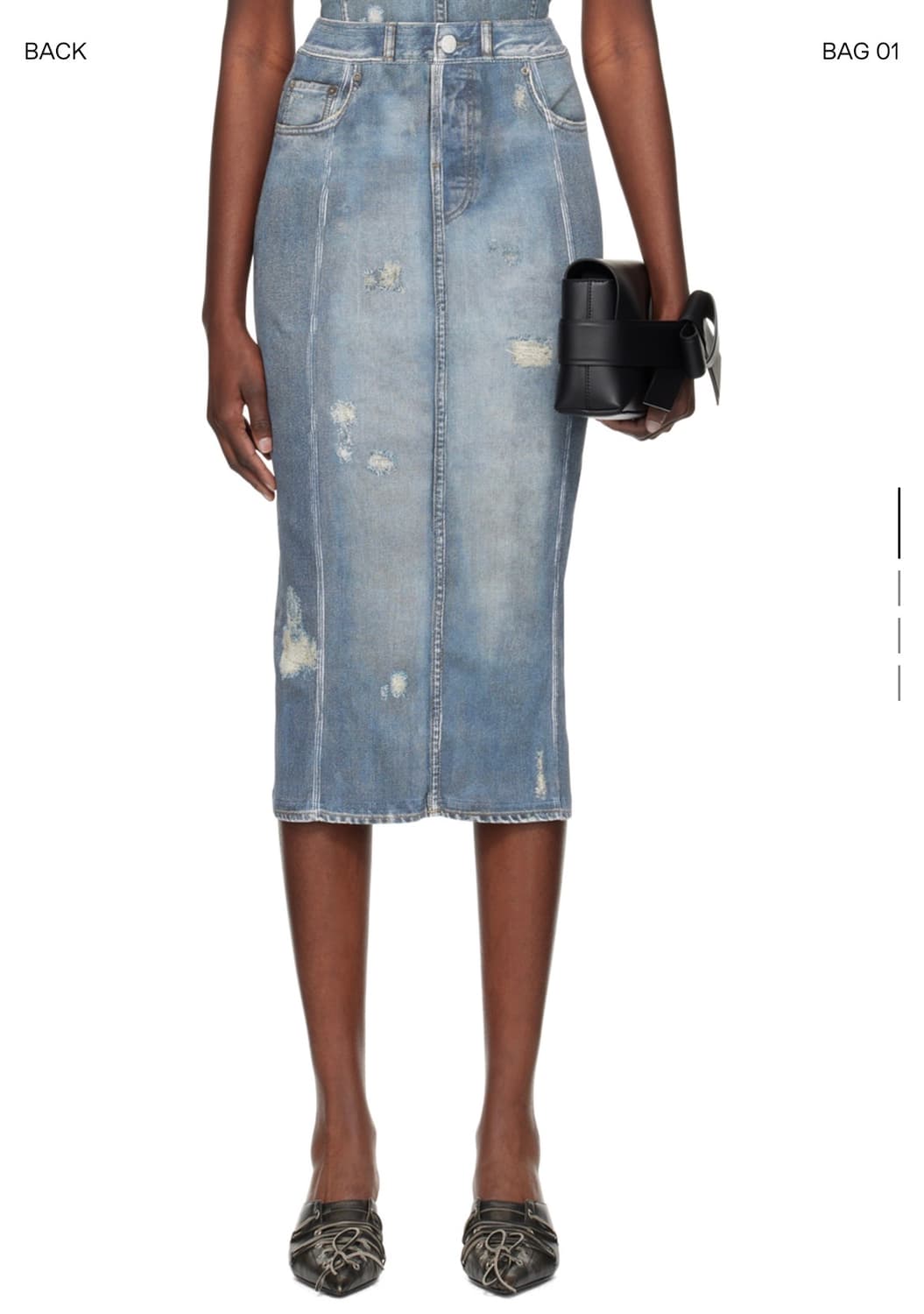 아크네 스튜디오 블루 진 프린티드 미디 스커트 상품이미지2