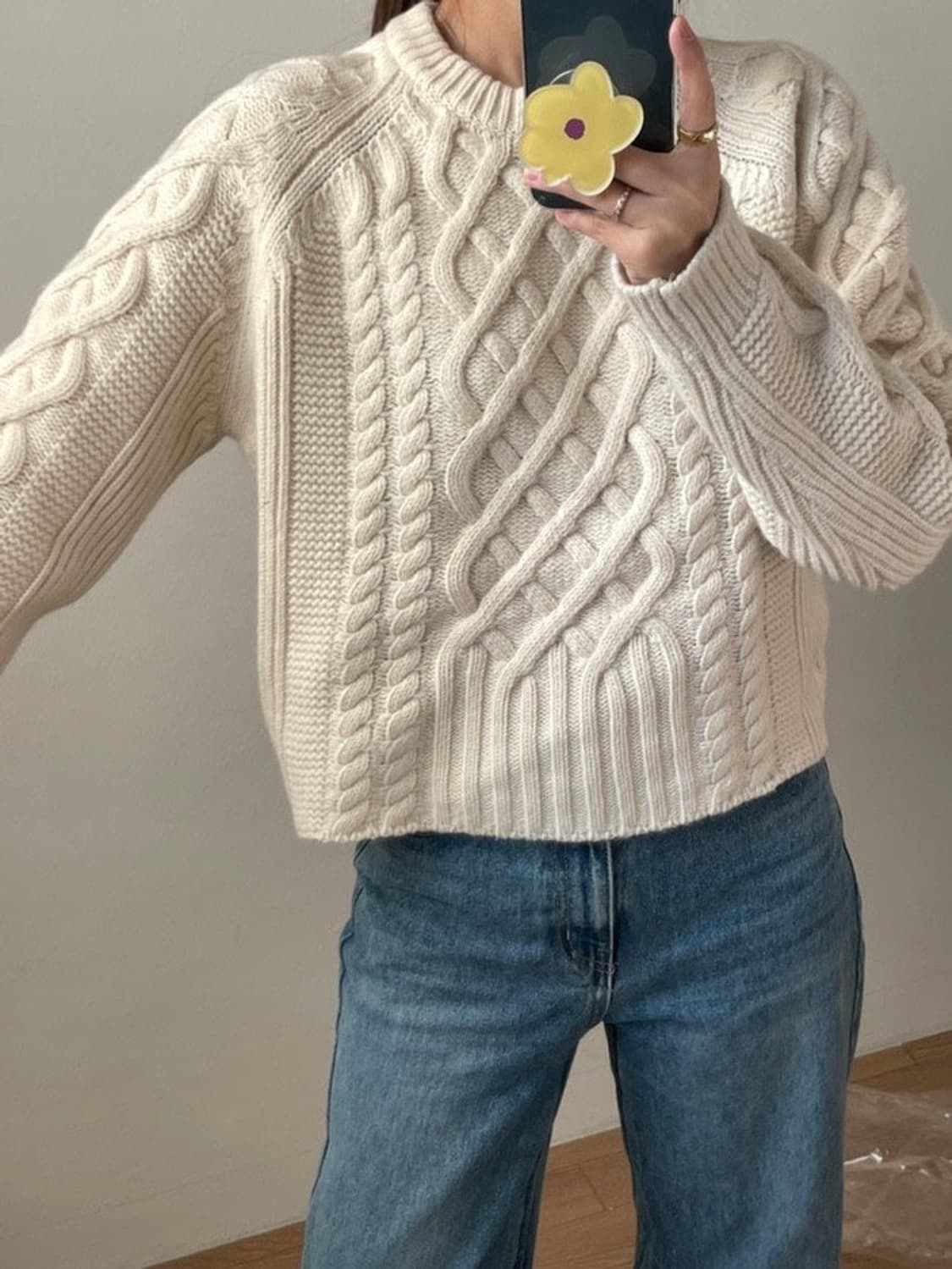 romanticize 로맨티사이즈 아이보리 케이블 울 니트 상품이미지2