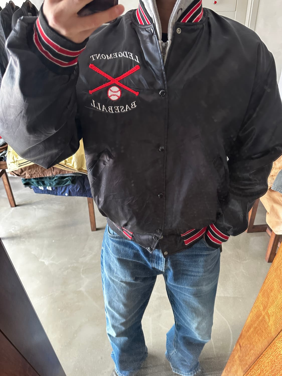 Holloway LEDGEMONT BASEBALL 사틴 바시티 자켓 상품이미지5