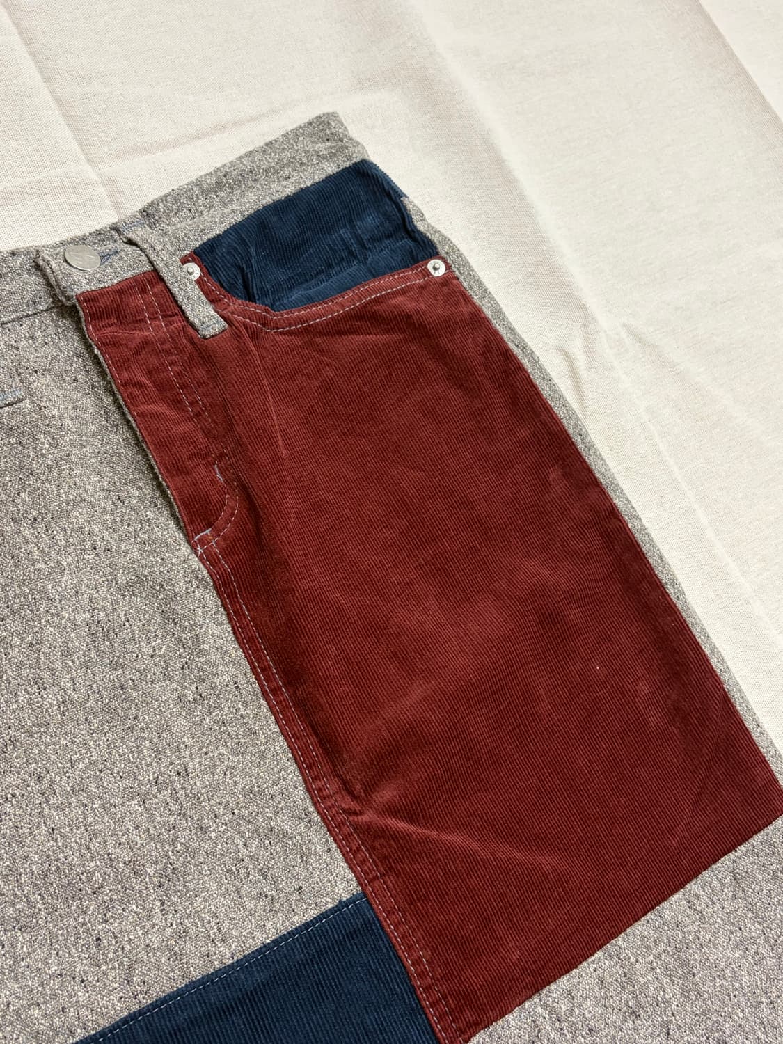 [일본빈티지] 코듀로이 헤링본 미디 스커트 상품이미지2