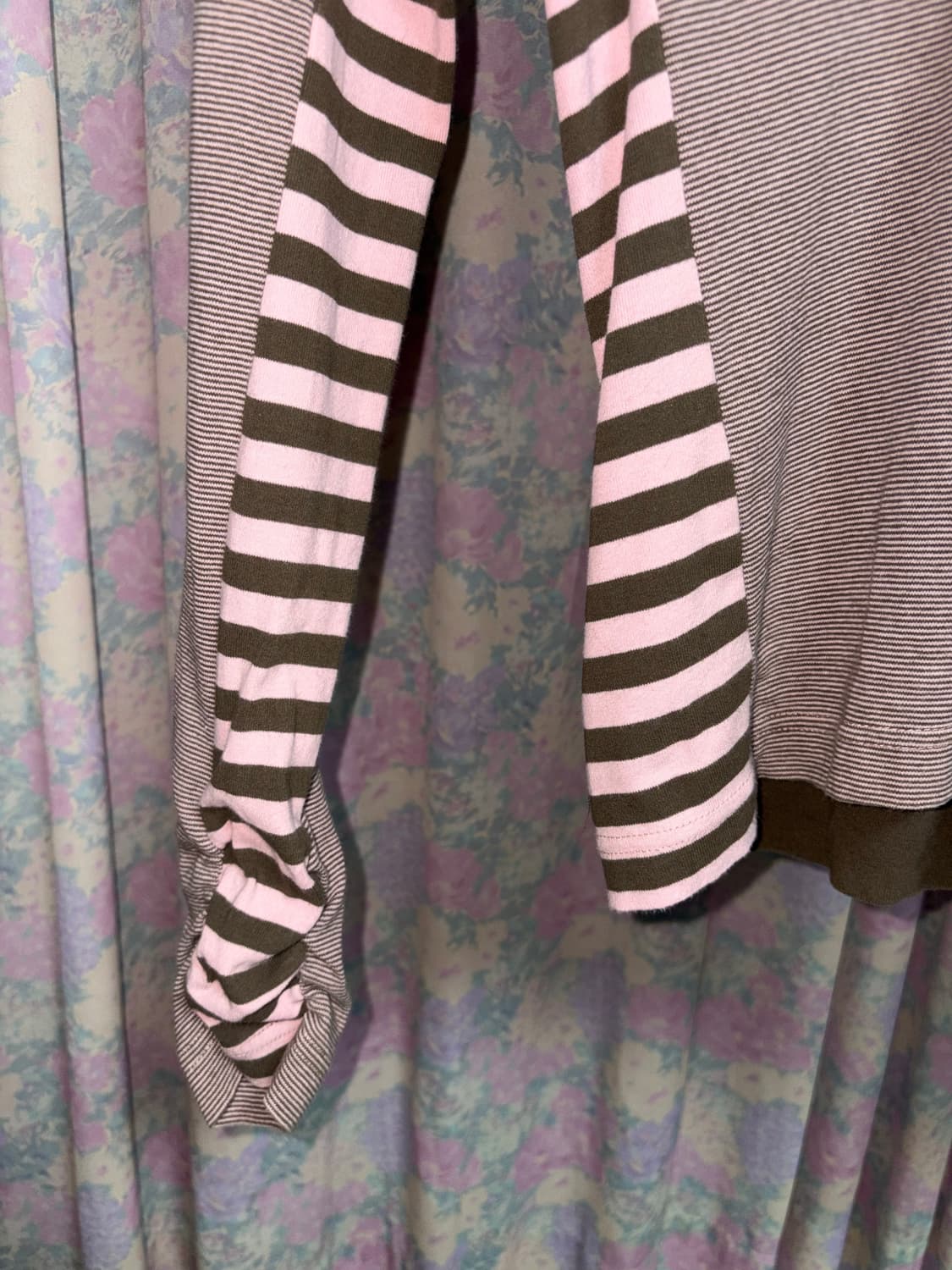 핑크 브라운 스트라이프 반목 티셔츠 상품이미지8