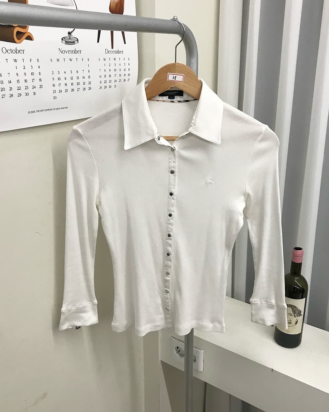 버버리 로고 골지 긴팔티 상품이미지1