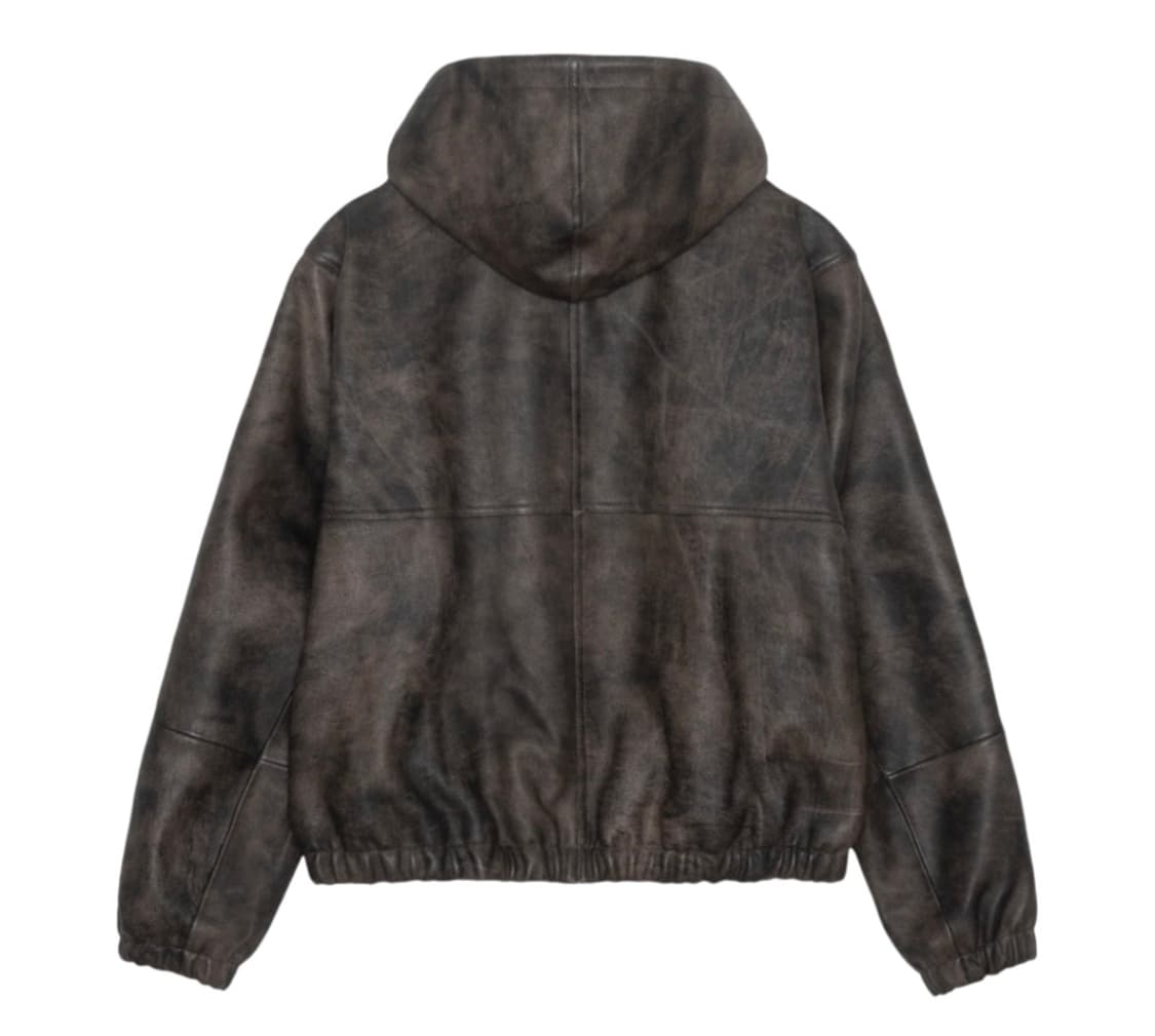 (L) 스투시 스톤워시 레더 워크 자켓 상품이미지2