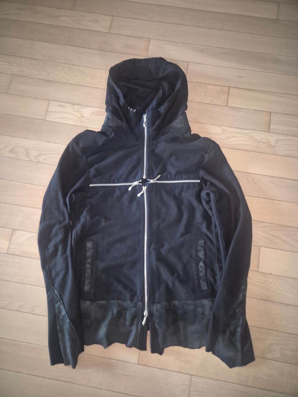 14th addiction cross zip hoodie black 상품이미지6