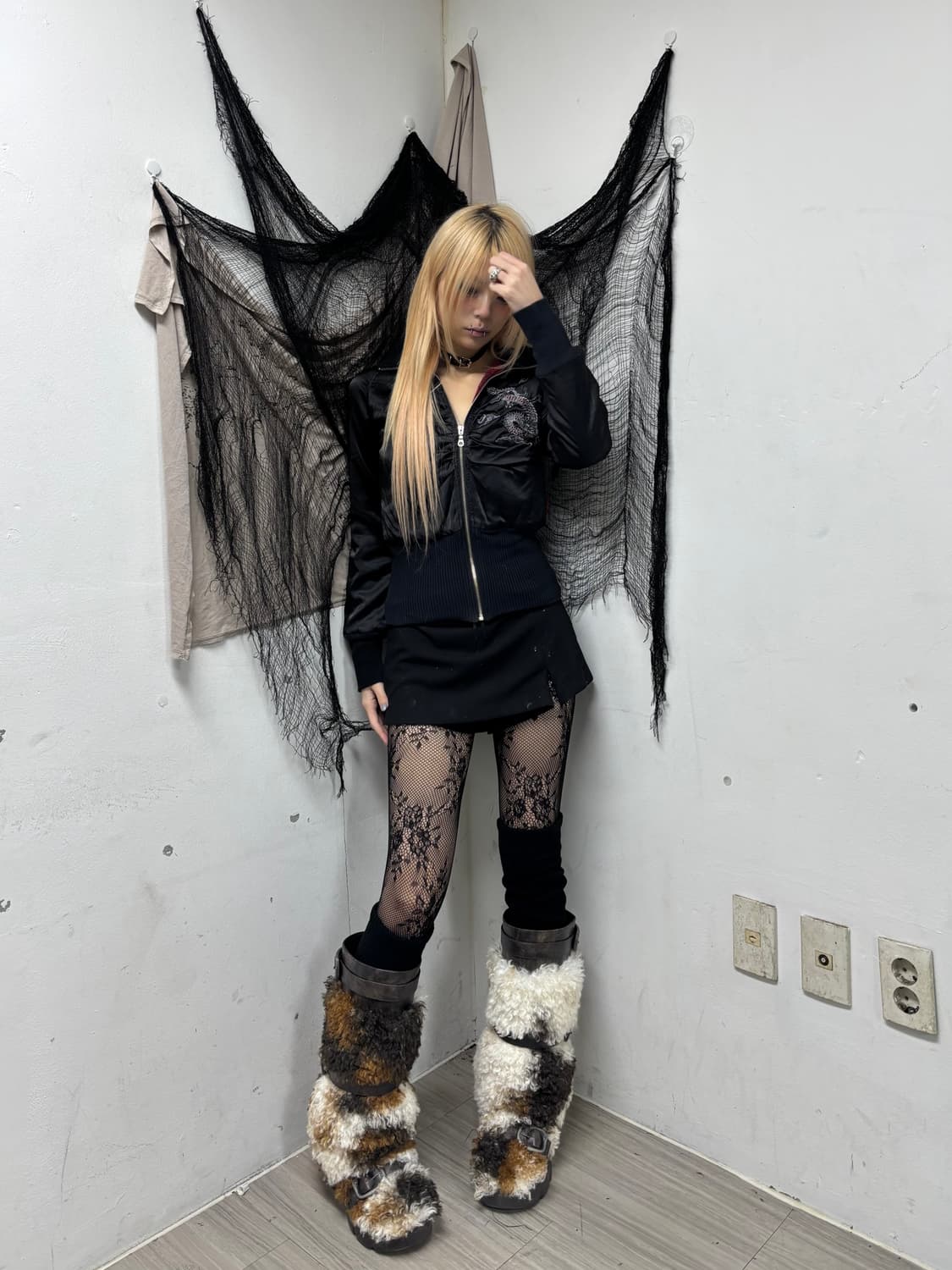 [2000s Ozz On] Dragon Print Bomber-Fit J 상품이미지3