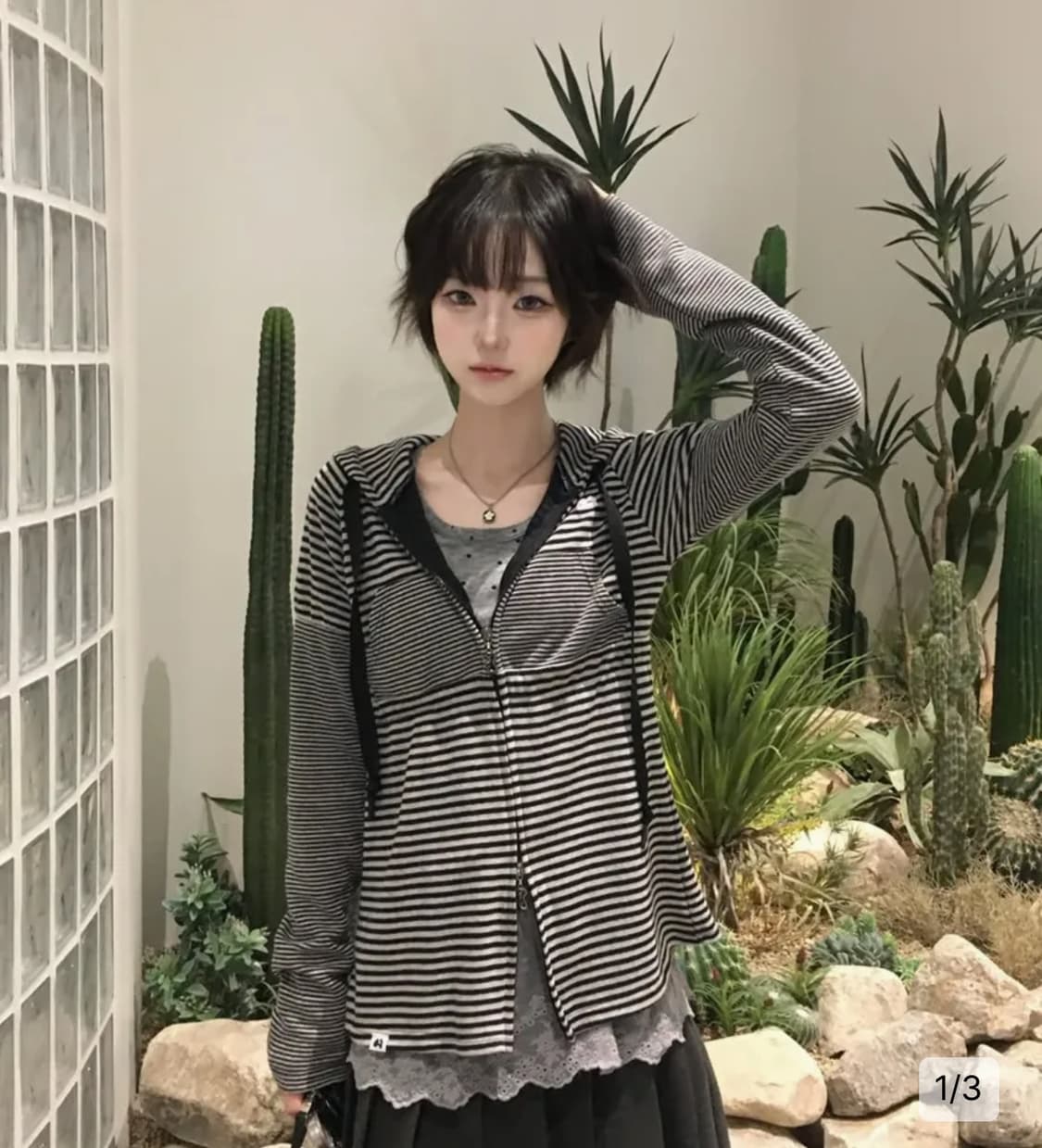허그유어스킨 스트라이프 베이비돌 후드집업 상품이미지3