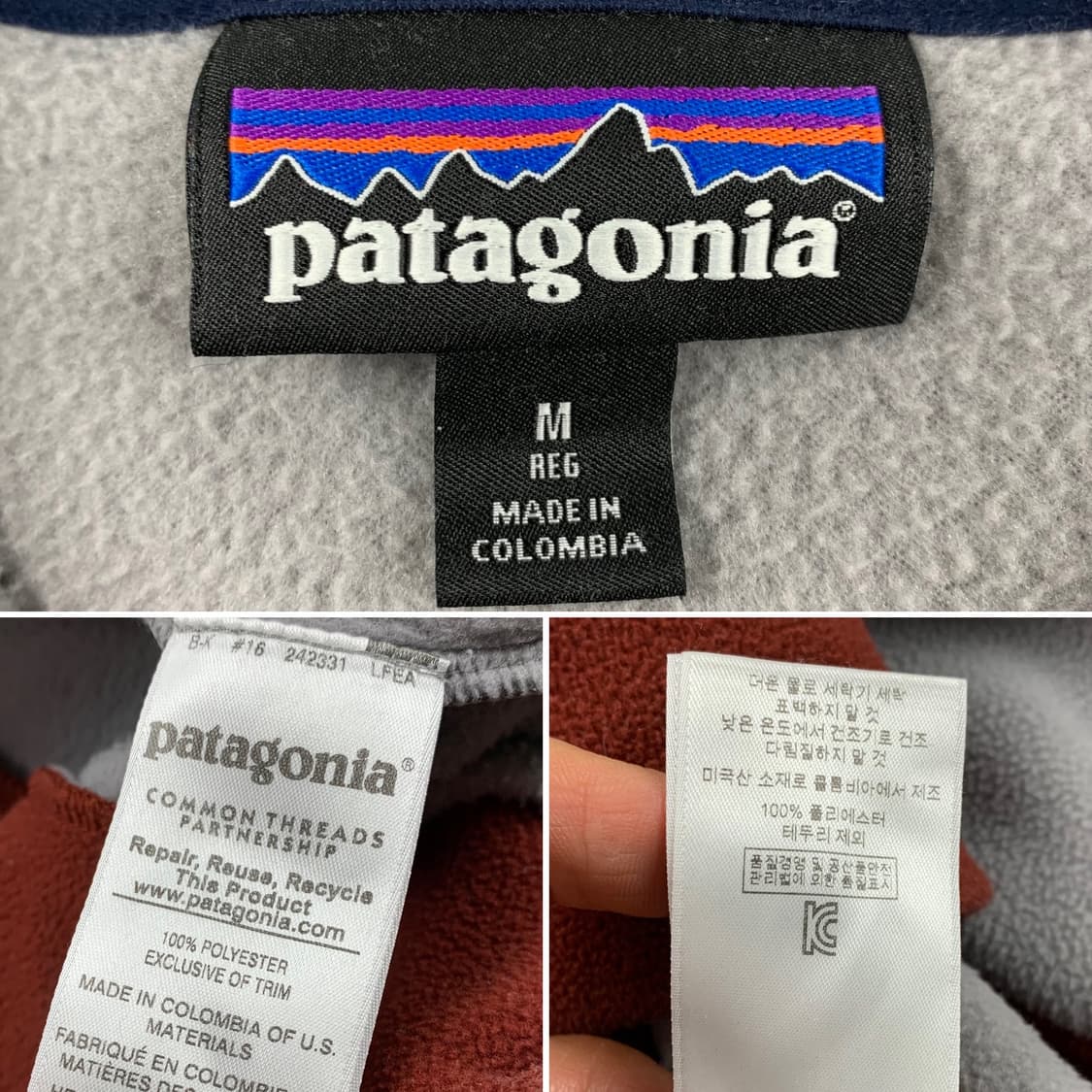 파타고니아 MICRO-D 플리스 후디 버건디/그레이 상품이미지6