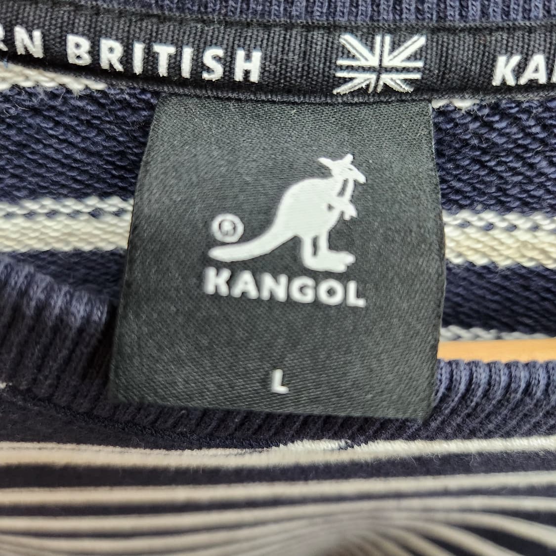 캉골 로고자수 스트라이프 맨투맨 L(L) 남여공용 상품이미지5