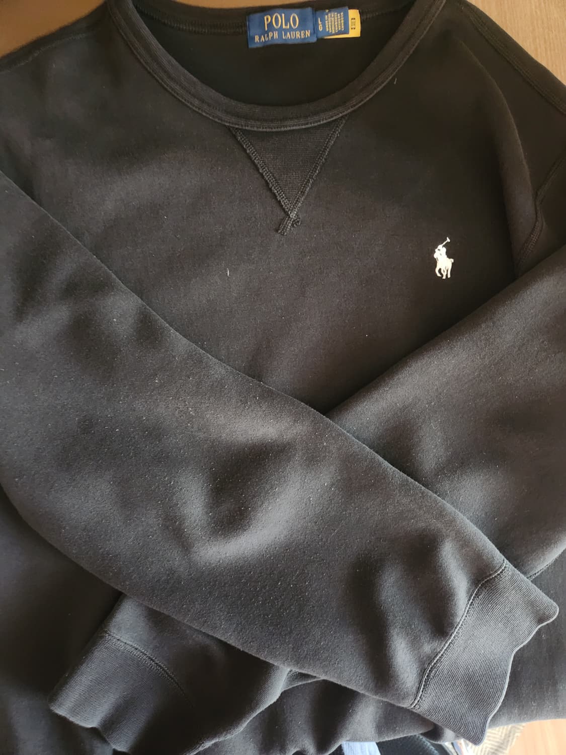 폴로 랄프 로렌 더블 니트 스웨트셔츠 블랙 상품이미지2