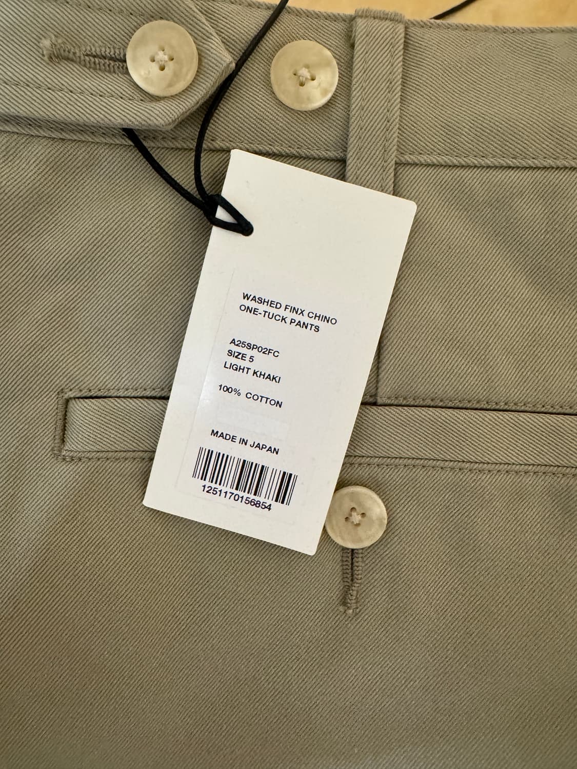 (5) 오라리 25ss washed finx 원턱 치노 라이트카키 상품이미지3