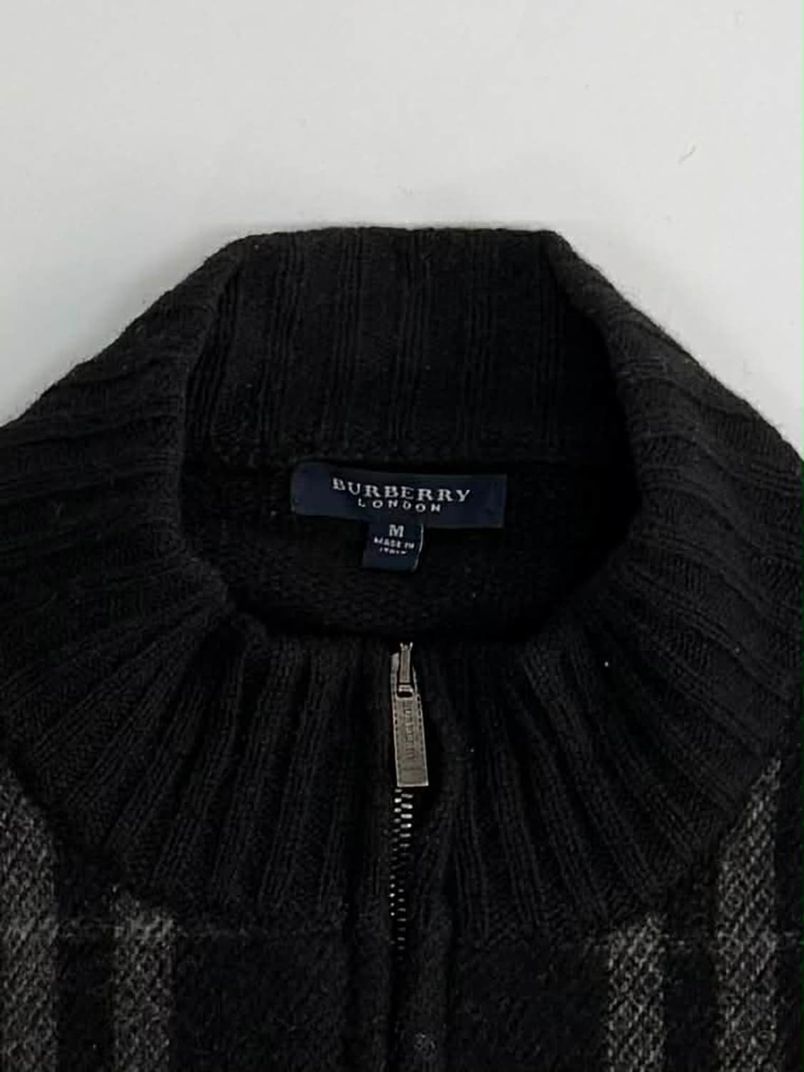 [M] 버버리 런던 노바체크 울 니트 집업 자켓 상품이미지4