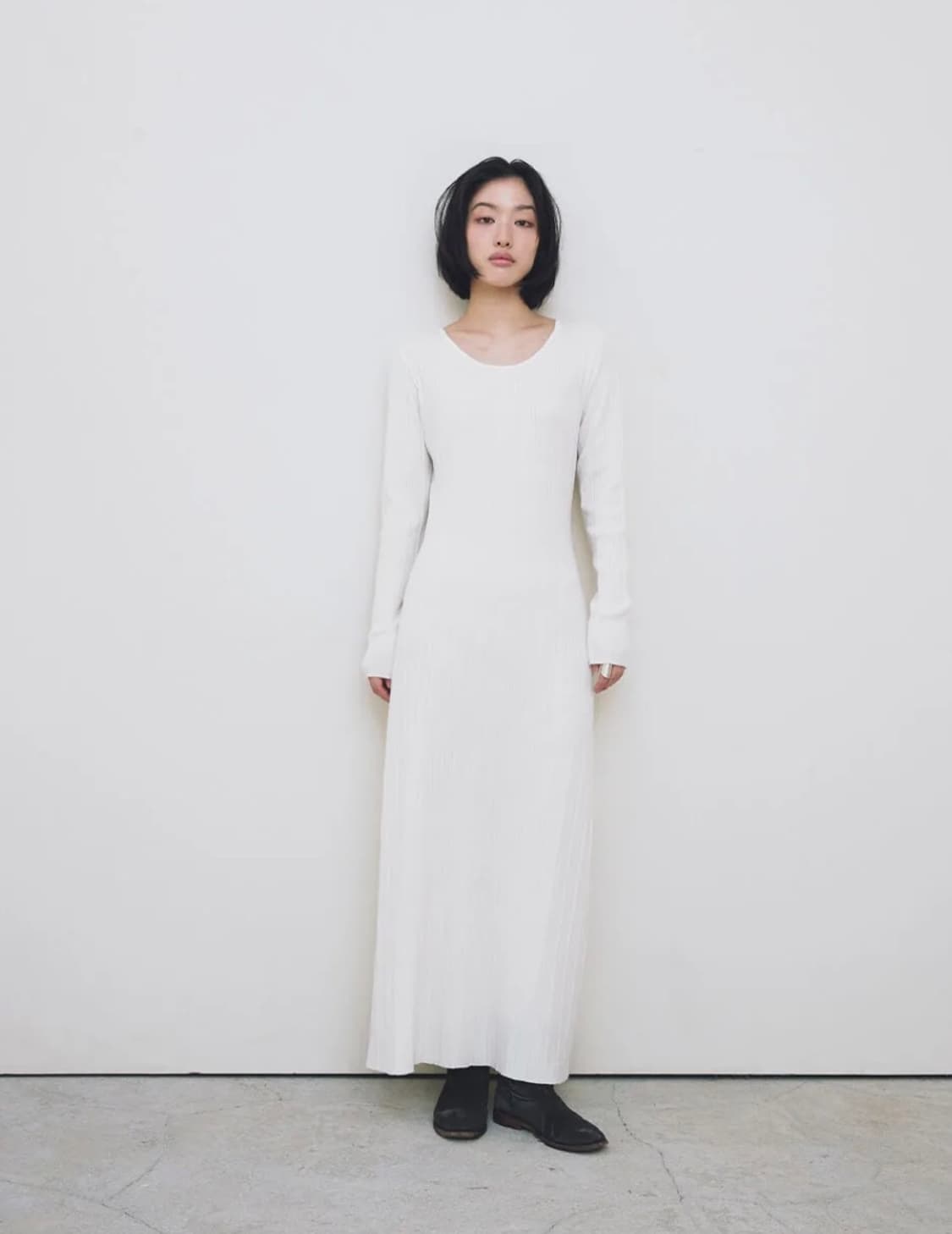 로우타이드 플리츠 니트 드레스 상품이미지1