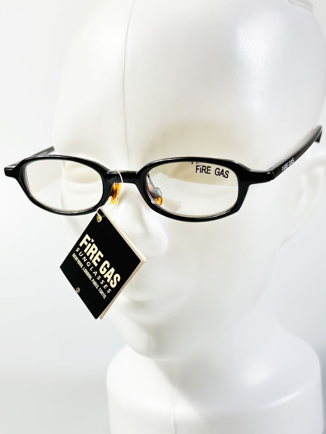 90s FIRE GAS 블랙 뿔테 스퀘어 클리어 틴트 빈티지 안경 상품이미지8