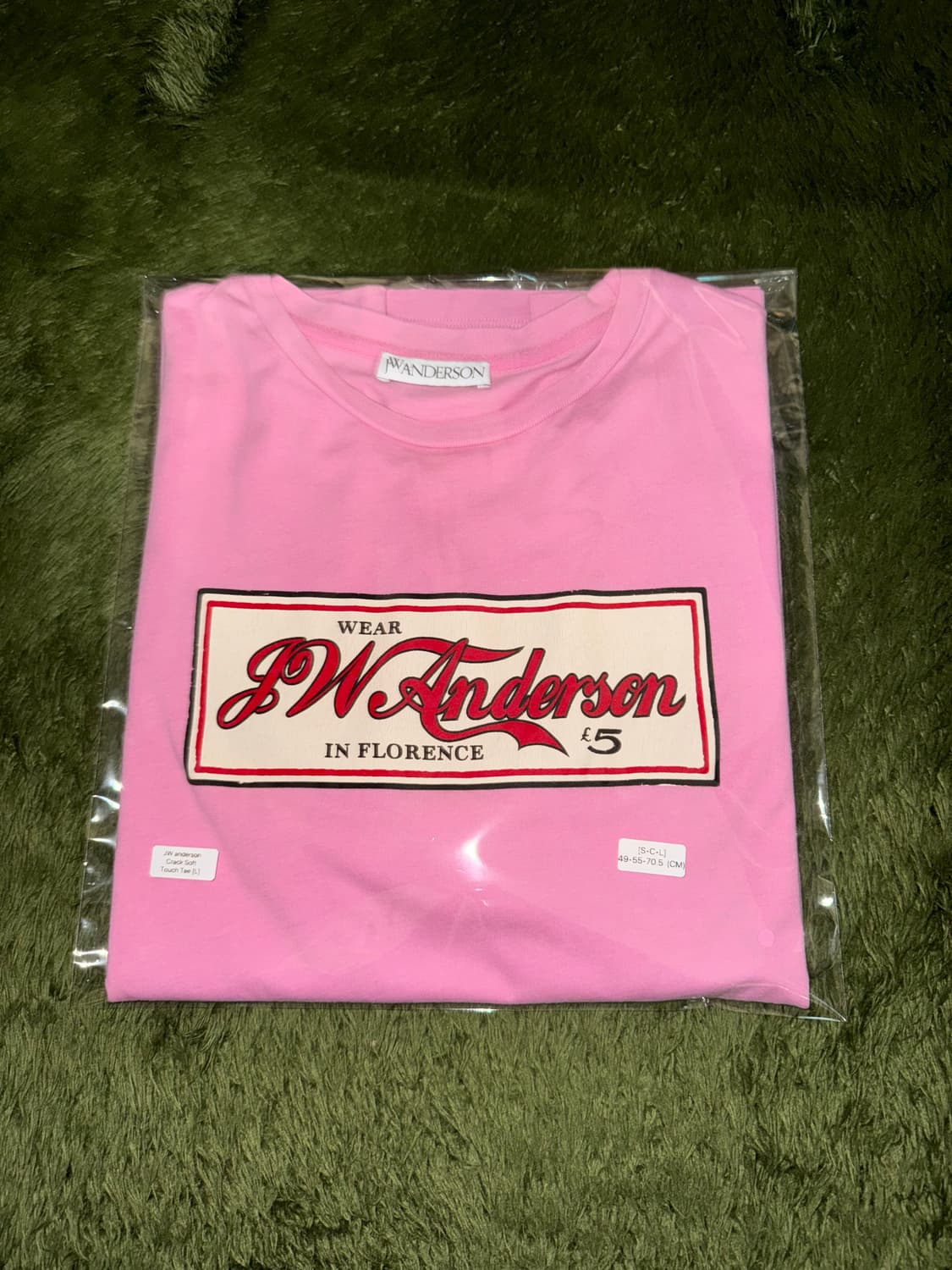 [L] JW 앤더슨 18SS 크랙 프린트 소프트 터치 티셔츠 핑크 상품이미지10