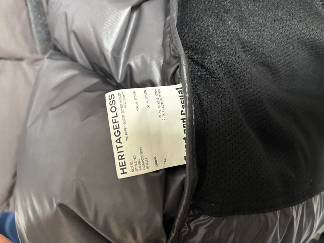 헤리티지플로스 다운파카 패딩 그레이 S 상품이미지6
