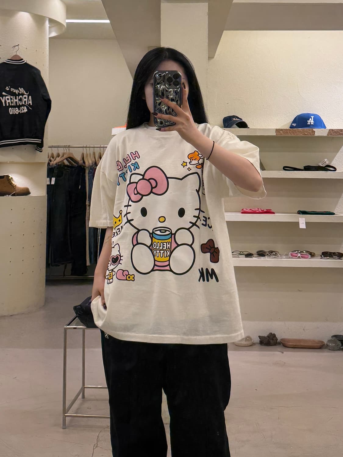 빈티지 MAKE X 헬로키티 콜라보 반팔티셔츠 U1266 상품이미지1