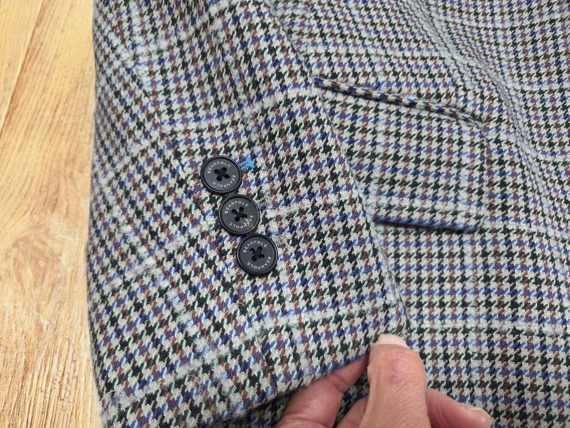 빈폴레이디스(BEANPOLE) 블루 팬시 하운드투스 싱글코트 55 상품이미지8