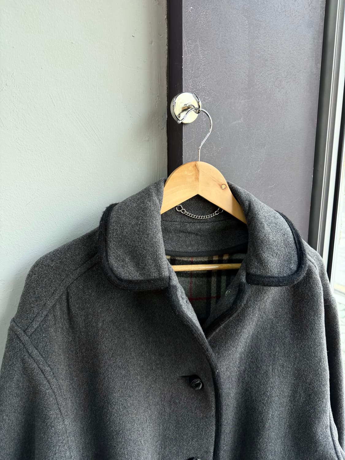 UK10/ 버버리 런던 울 노바체크 라이닝 코트 자켓 상품이미지3