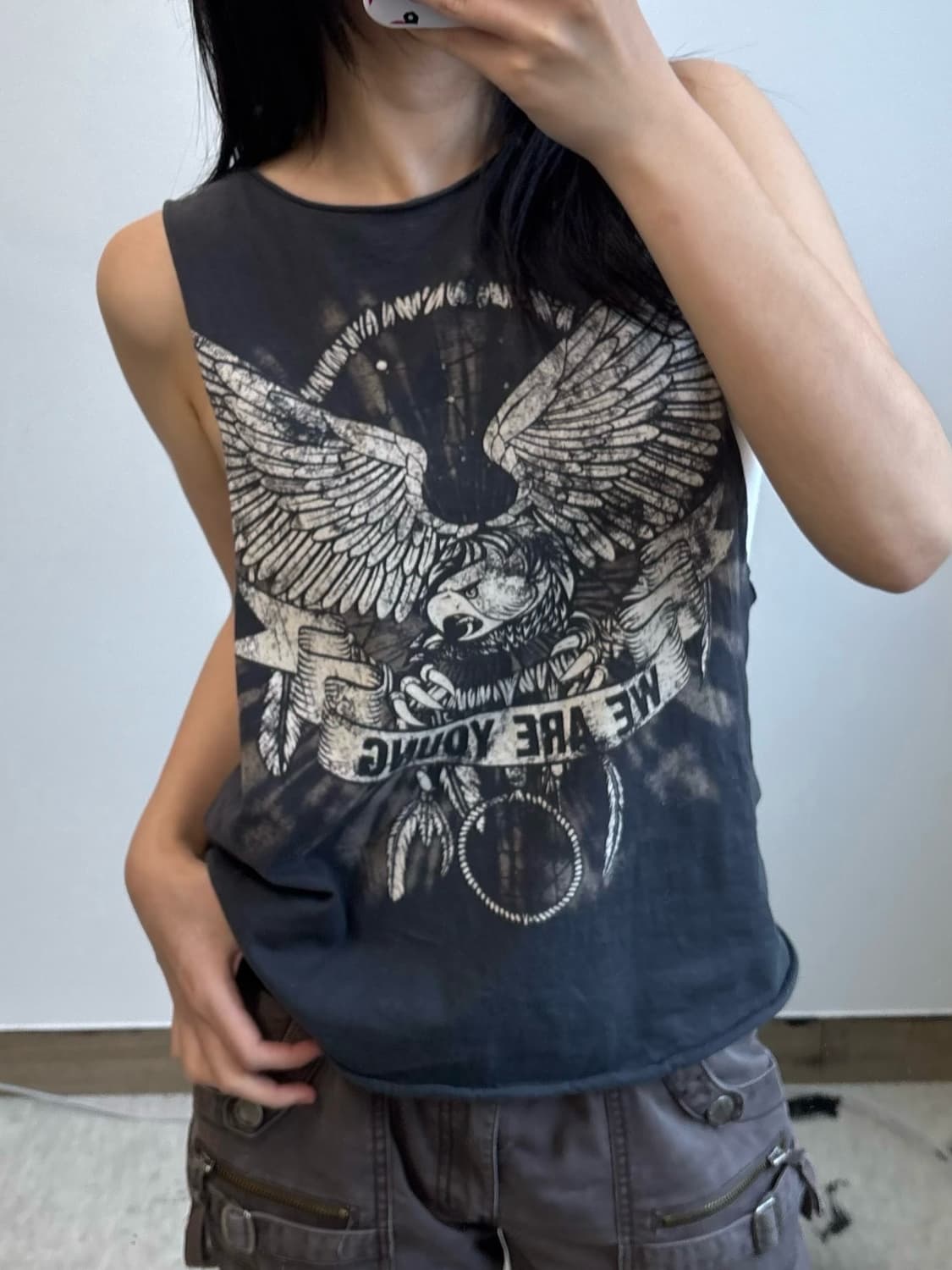 빈티지 y2k 백리스 슬리브리스 나시 상품이미지1