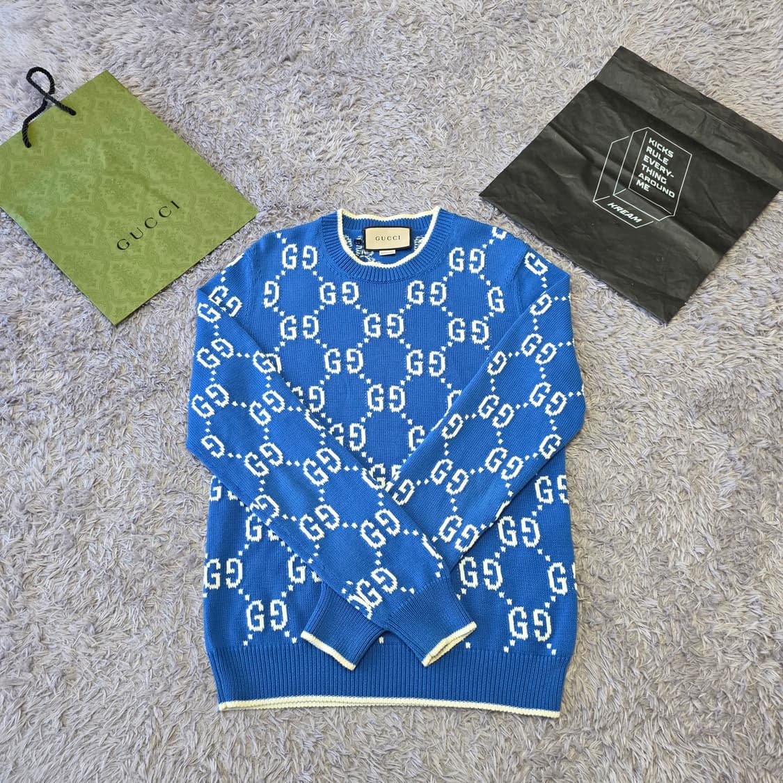 {클로젯}[S][실측M]구찌 인타르시아 코발트블루 니트 상품이미지1