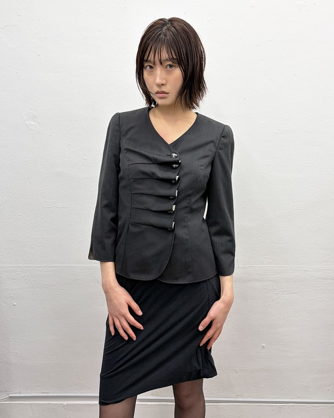 아르마니 꼴레지오니 2009S/S 러플 프론트 테일러드 자켓 상품이미지1