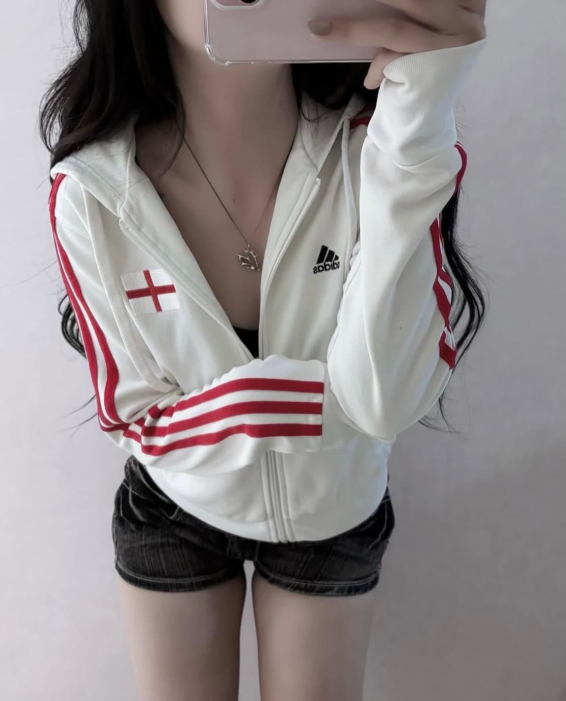 아디다스 잉글랜드 흰빨 화이트 레드 후드집업 상품이미지1